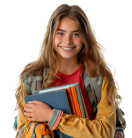 Student holding books